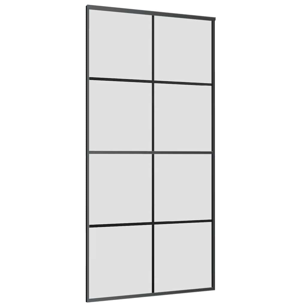 Porta Scorrevole con Ferramenta Nera 102,5x205 cm in Vetro ESG
