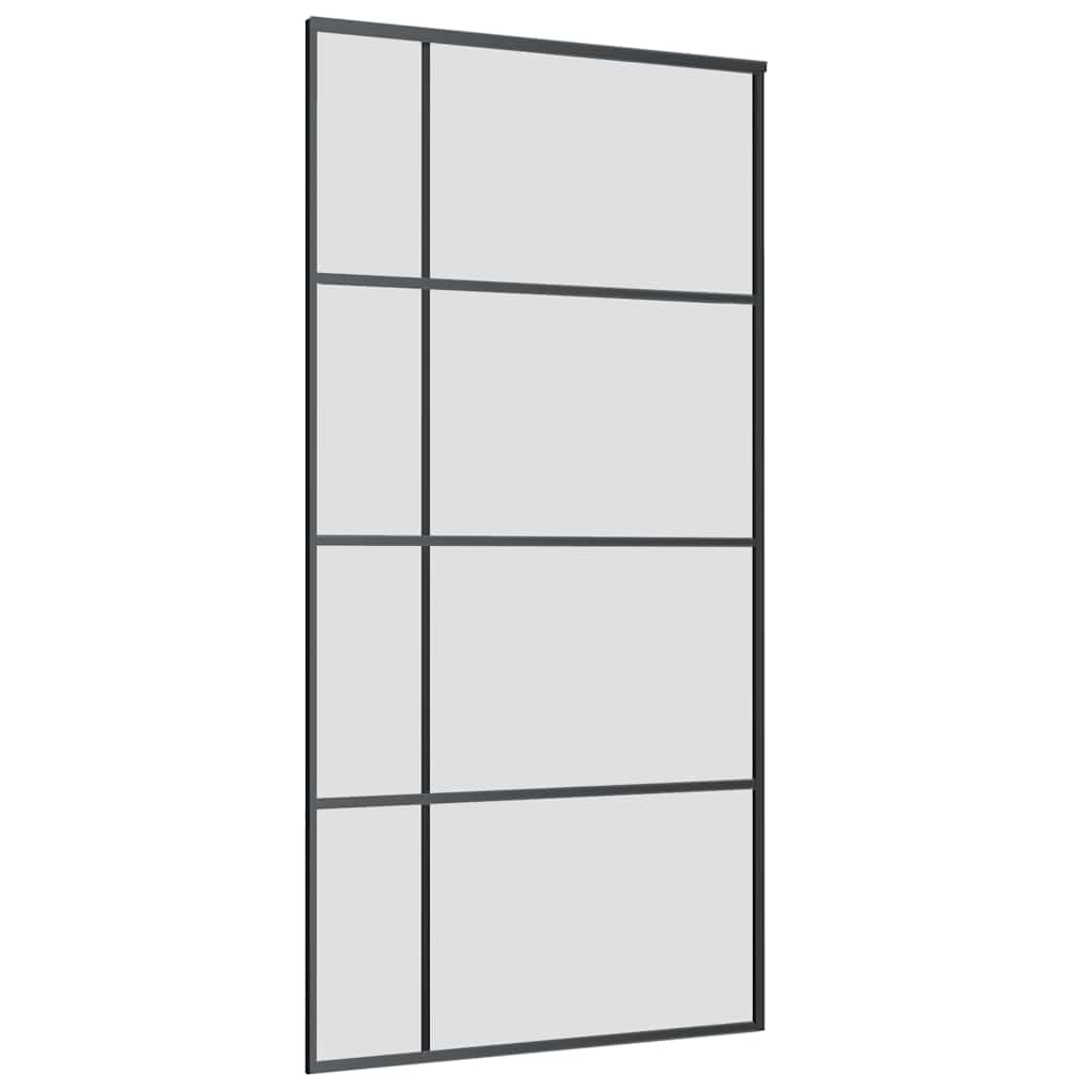 Porta Scorrevole con Ferramenta Nera 102,5x205 cm in Vetro ESG