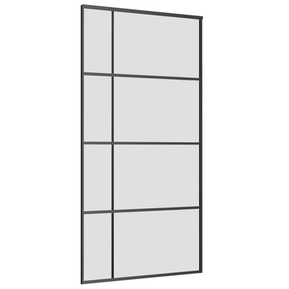 Porta Scorrevole con Ferramenta Nera 102,5x205 cm in Vetro ESG