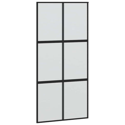 Porta Scorrevole Ferramenta Nera 102,5x205 cm Vetro Temperato