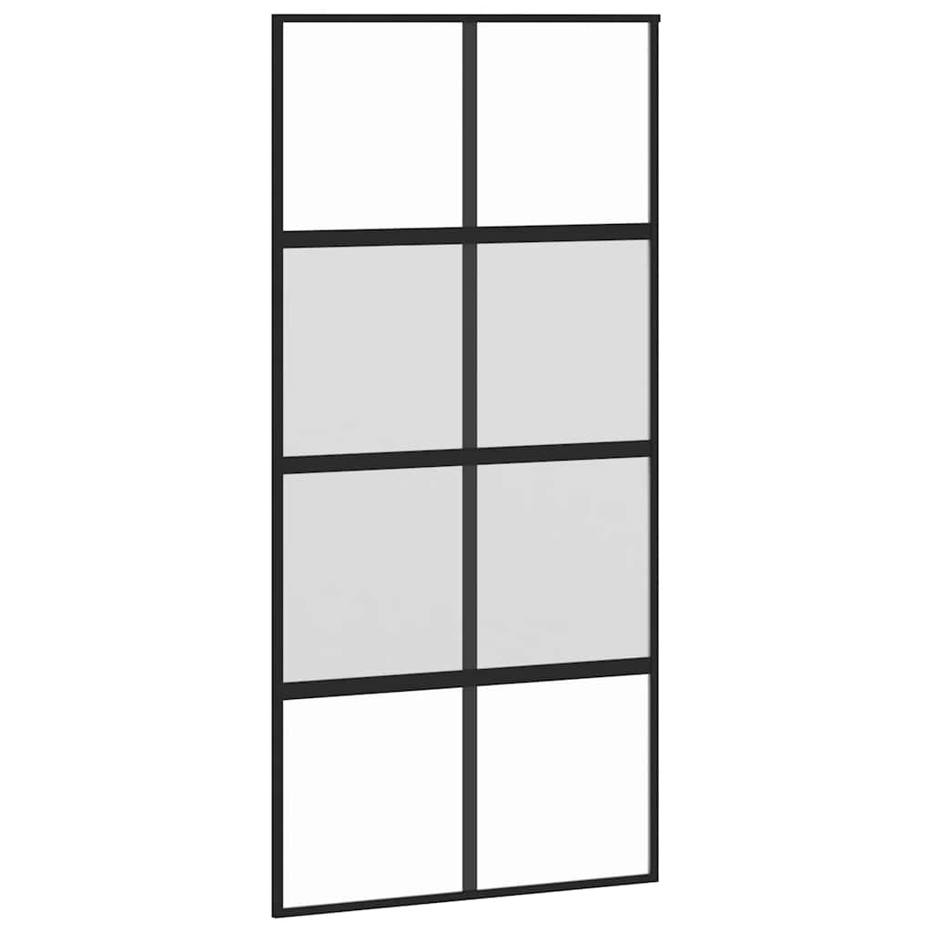 Porta Scorrevole Ferramenta Nera 102,5x205 cm Vetro Temperato