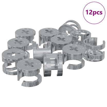 Dadi con bloccaggio a cam 12 pcs Argento 15 x 11,5 mm Metallo