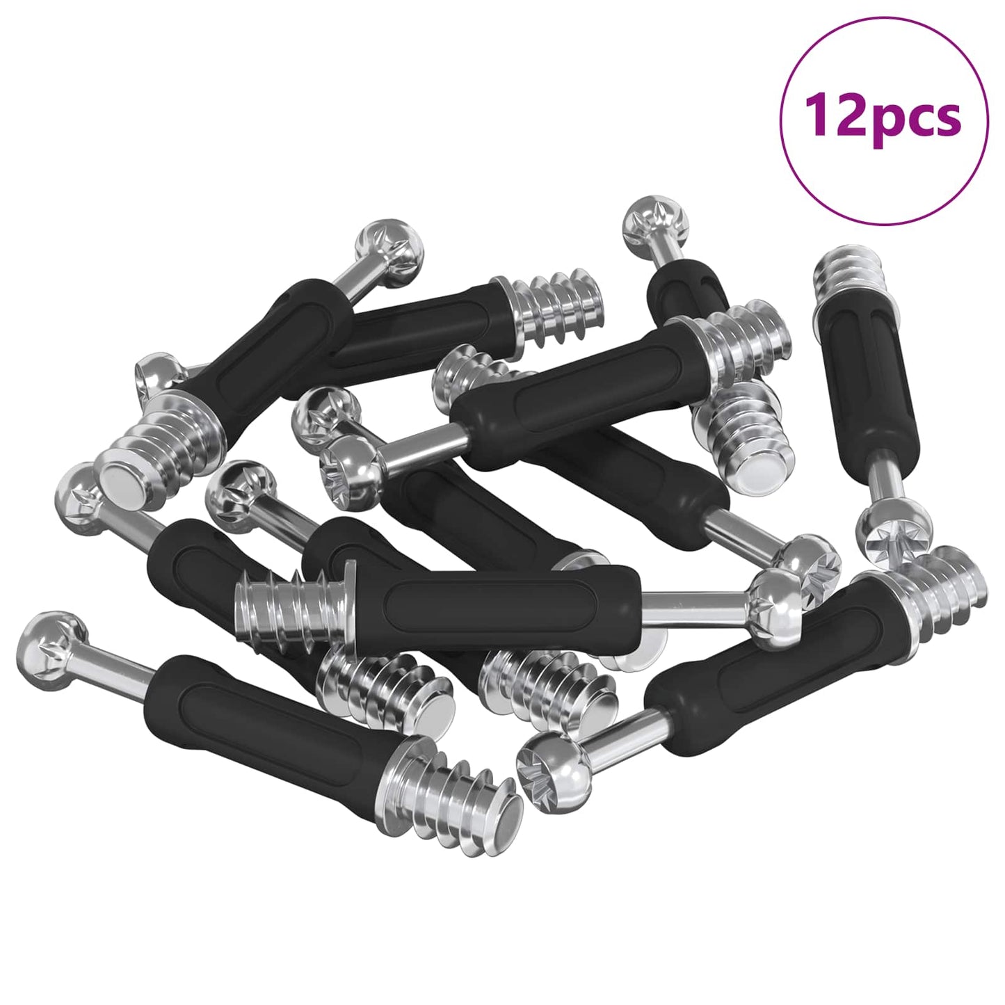 Vite per Blocco a Camma 12 pcs Argento e Nero M6 x 40 mm