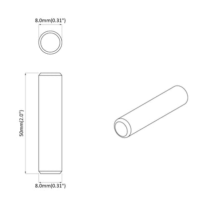 Dowel in legno 2 pcs Marrone Ã˜8 x 50 mm Legno massello