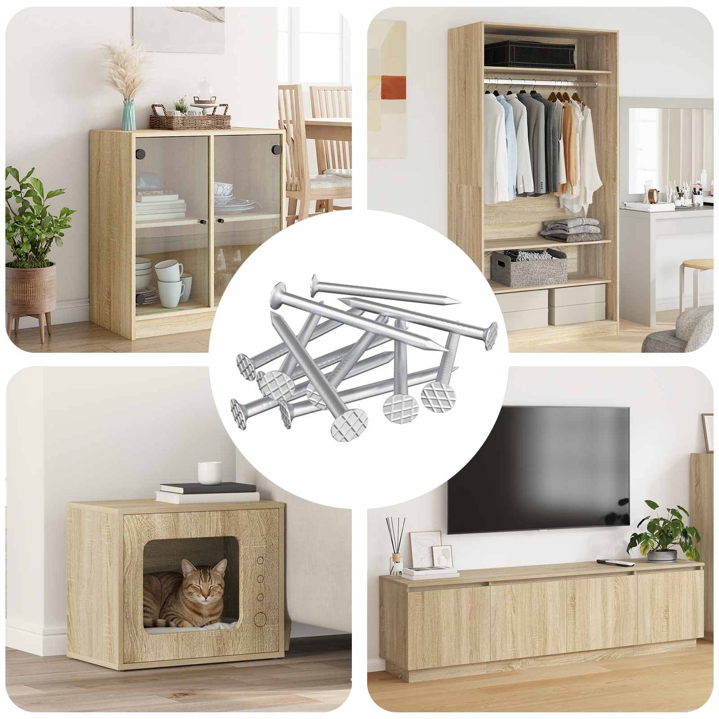 Chiodi per Legno 12 pcs Argento Ã˜ 3 x 15 mm Metallo