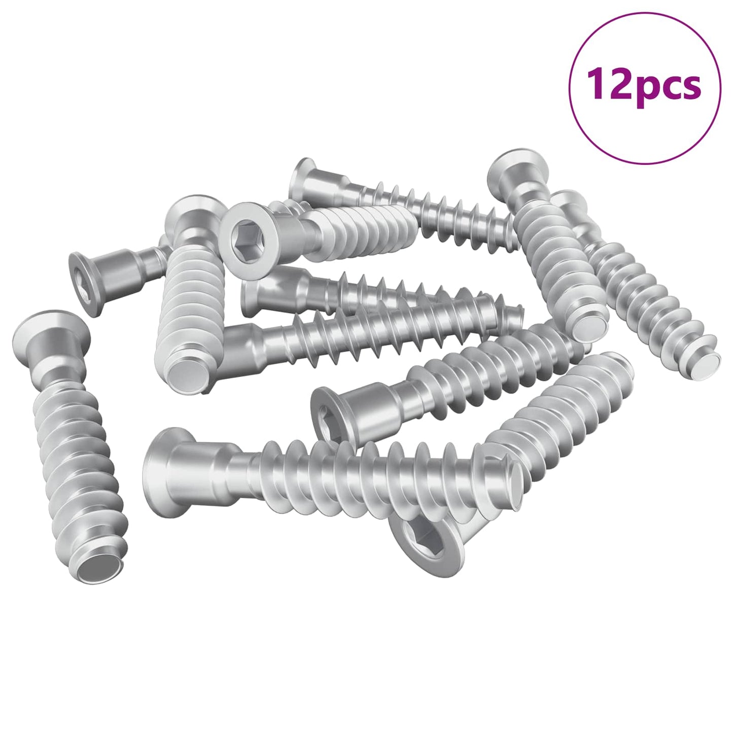 Vite a testa cilindrica 12 pcs Argento M7 x 40 mm Acciaio