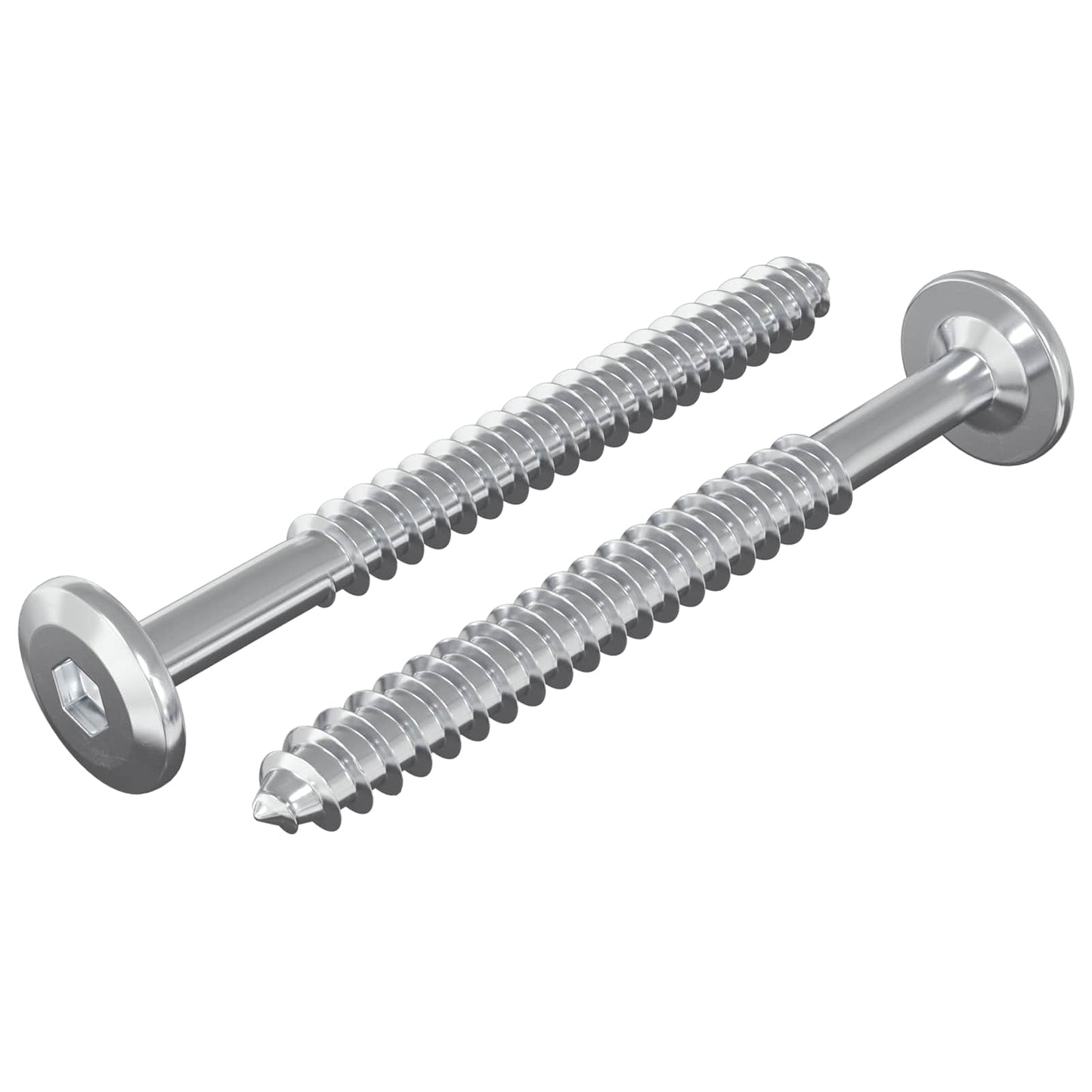 Viti in Legno 2 pcs Argento M6 x 70 mm Acciaio