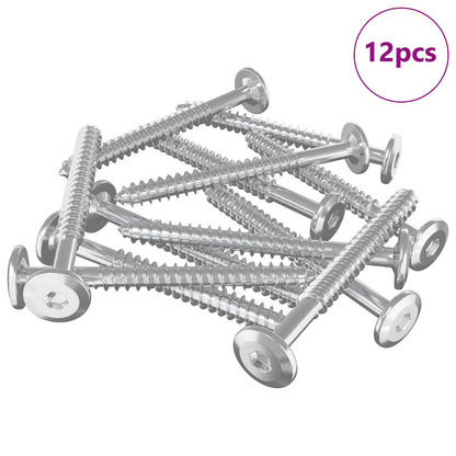 Viti in Legno 12 pcs Argento M6 x 70 mm Acciaio