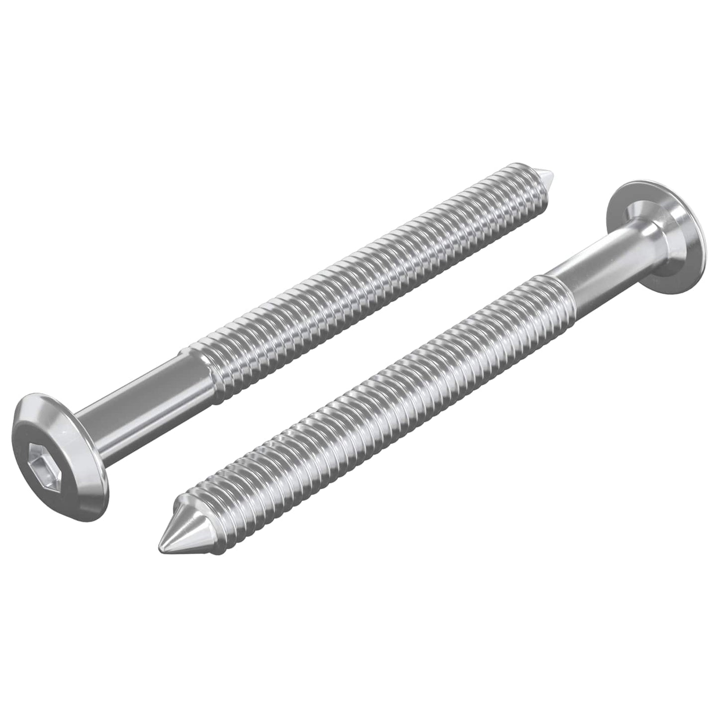Viti per mobili 2 pcs Argento M6 x 60 mm Acciaio