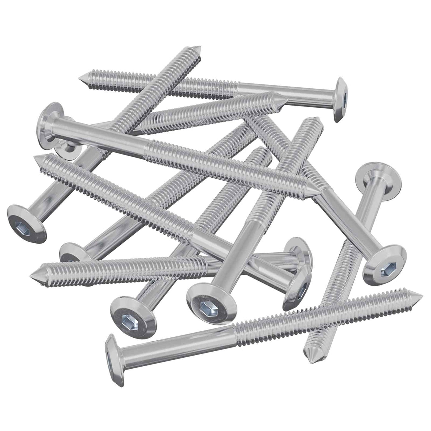Viti per mobili 1200 pcs Argento Acciaio