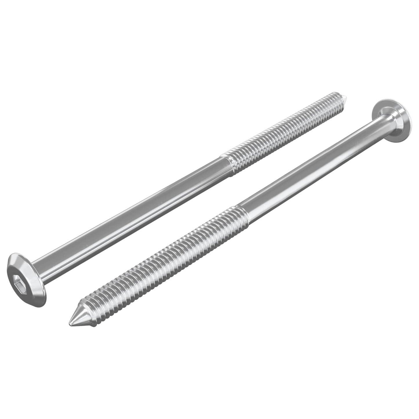 Viti per mobili 2 pcs Argento M6 x 100 mm Acciaio