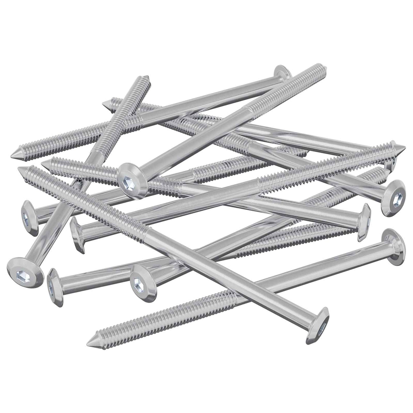 Viti per mobili 12 pcs Argento M6 x 100 mm Acciaio