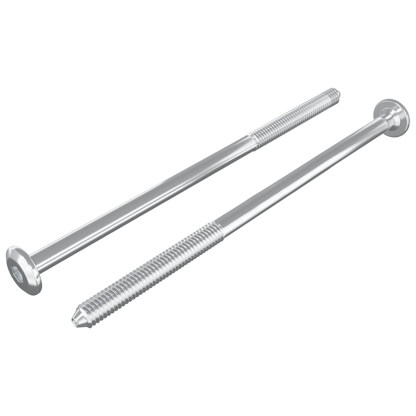 Viti per mobili 2 pcs Argento M6 x 120 mm Acciaio