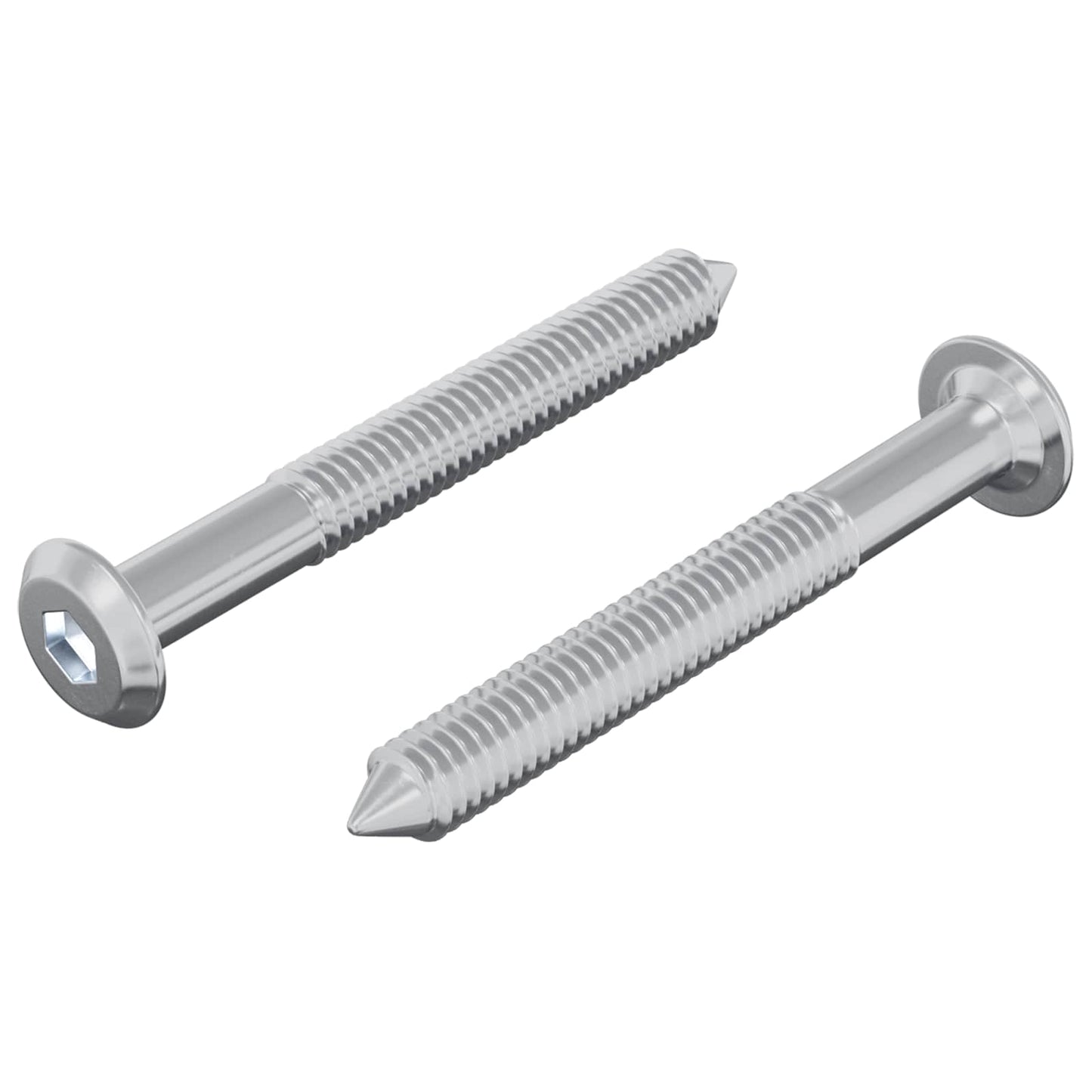 Vite 2 pcs Argento M6 x 50 mm Acciaio