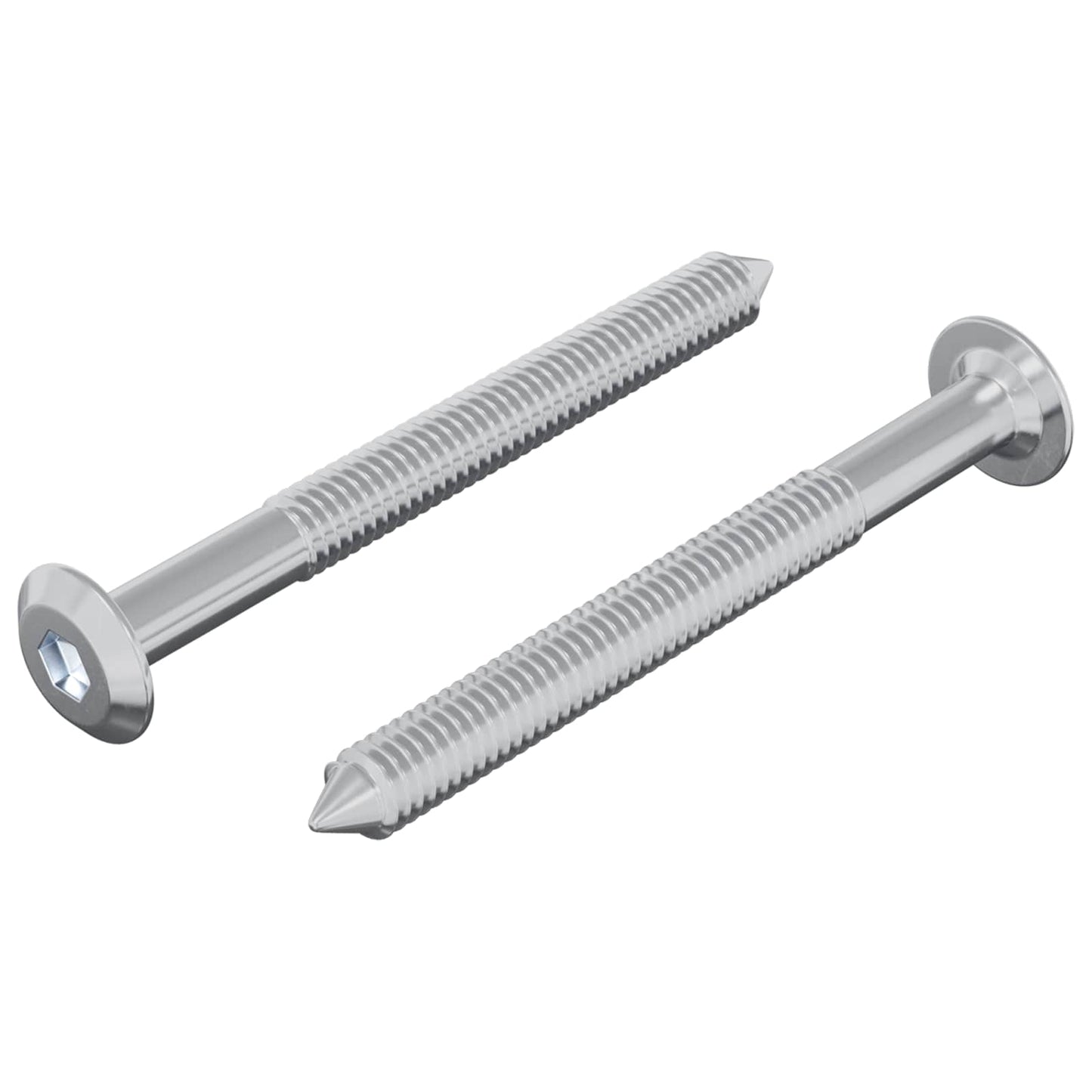 Vite 2 pcs Argento M6 x 60 mm Acciaio
