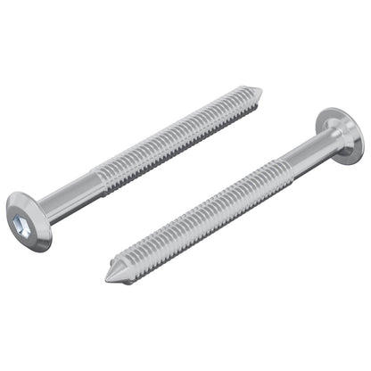 Vite 2 pcs Argento M6 x 60 mm Acciaio