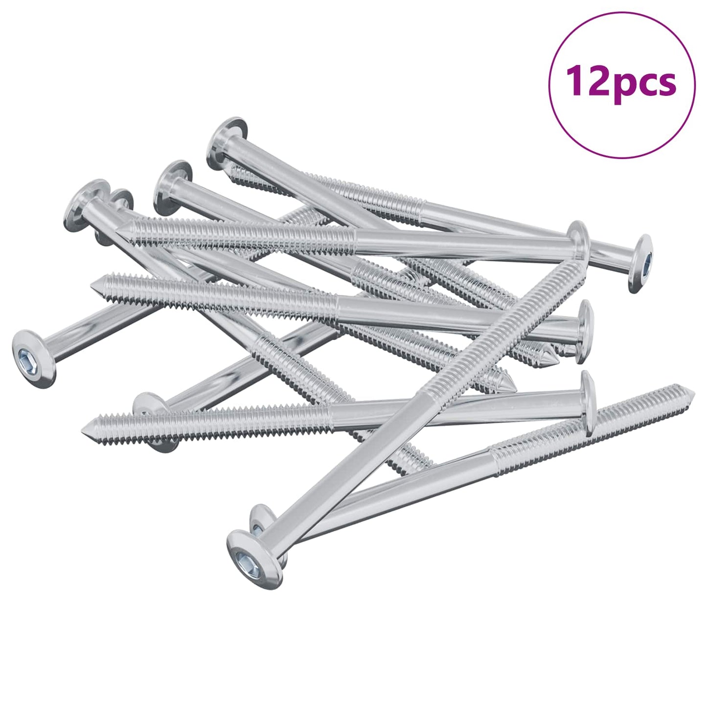 Vite 12 pcs Argento M6 x 85 mm Acciaio