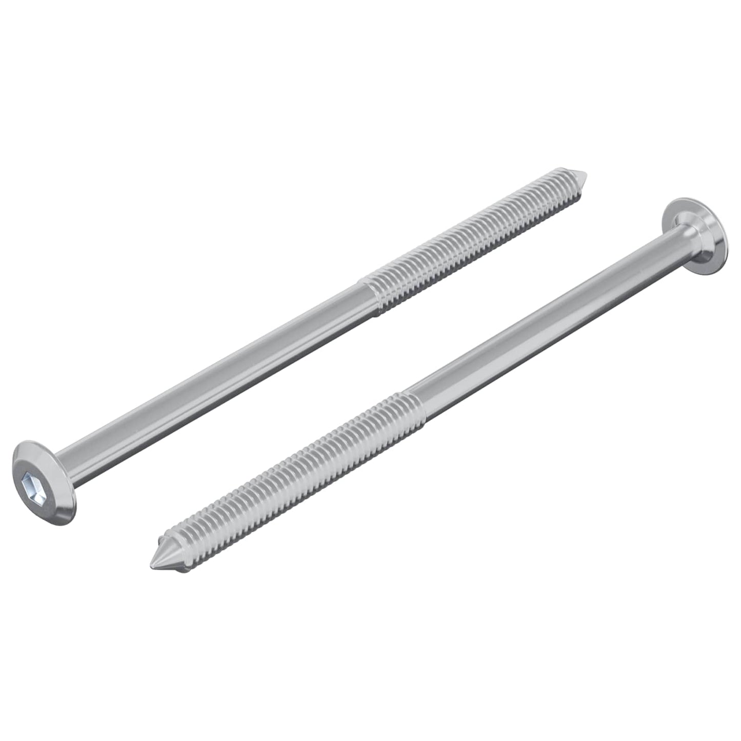 Vite 2 pcs Argento M6 x 100 mm Acciaio