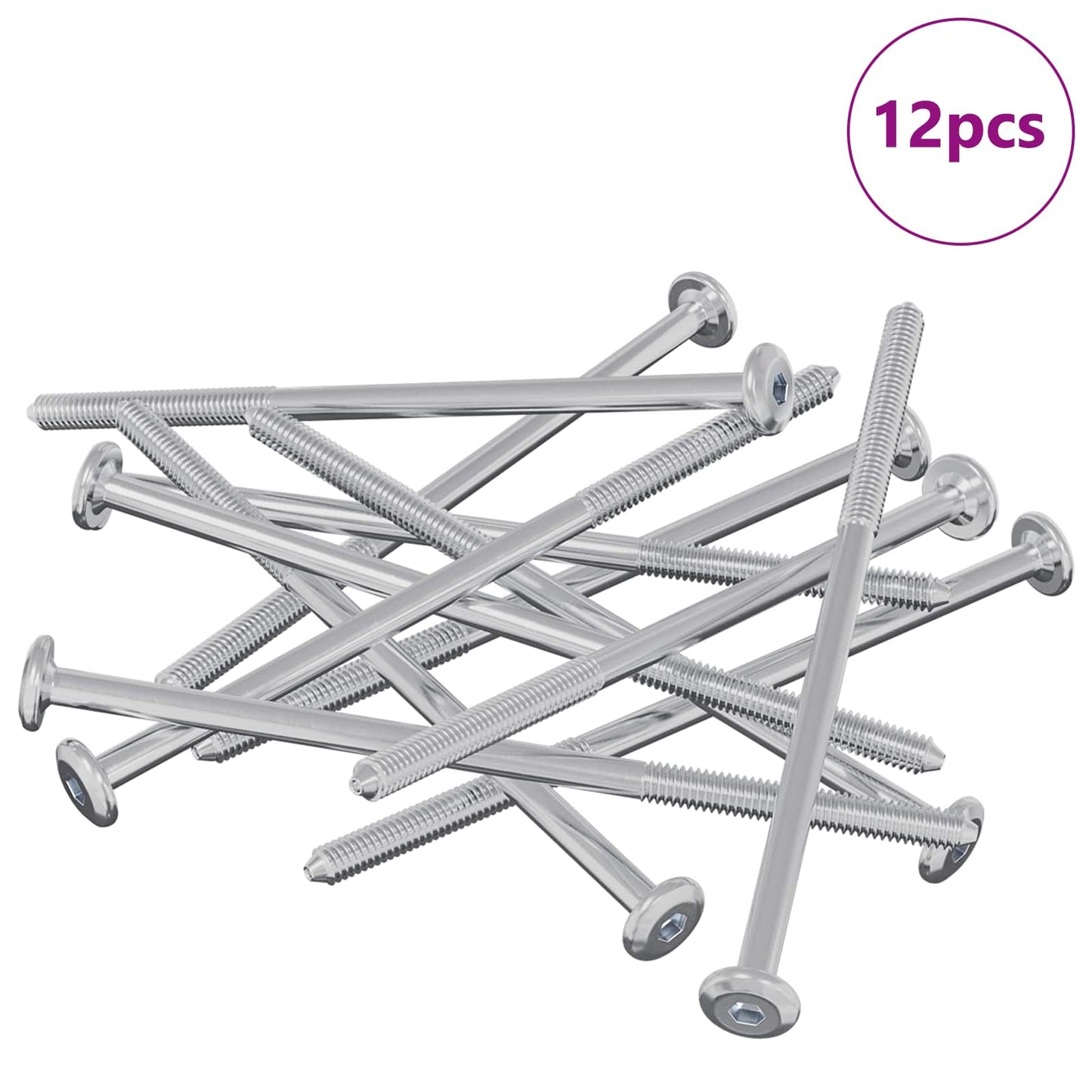 Vite 12 pcs Argento M6 x 120 mm Acciaio