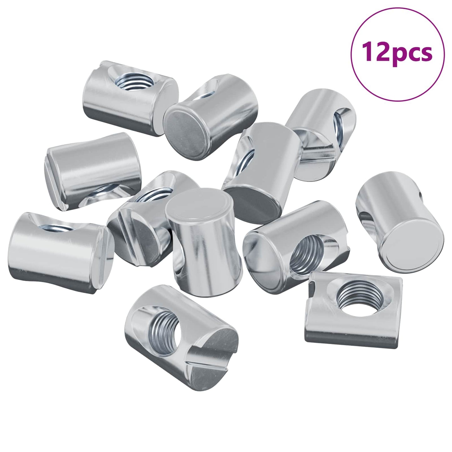 Dadi a tamburo 12 pcs Argento M6 x 13 mm Metallo