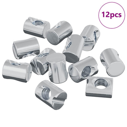 Dadi a tamburo 12 pcs Argento M6 x 13 mm Metallo