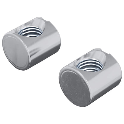 Dadi a tamburo 2 pcs Argento M6 x 12 mm Metallo