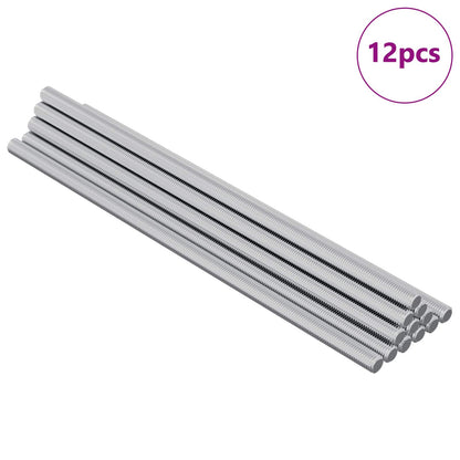 Asta Filettata 12 pcs Argento 6 x 170 mm Acciaio