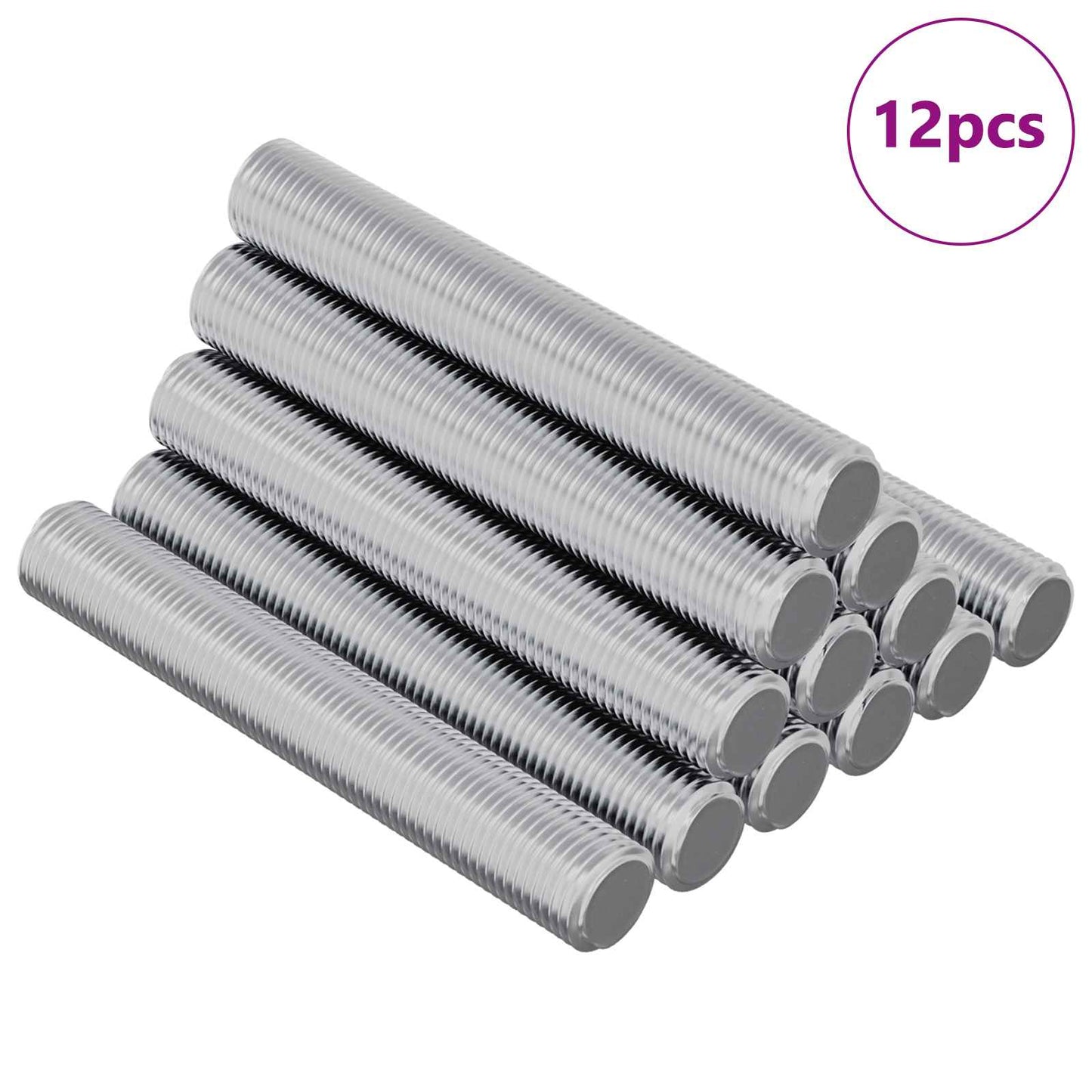 Asta Filettata 12 pcs Argento 8 x 55 mm Acciaio