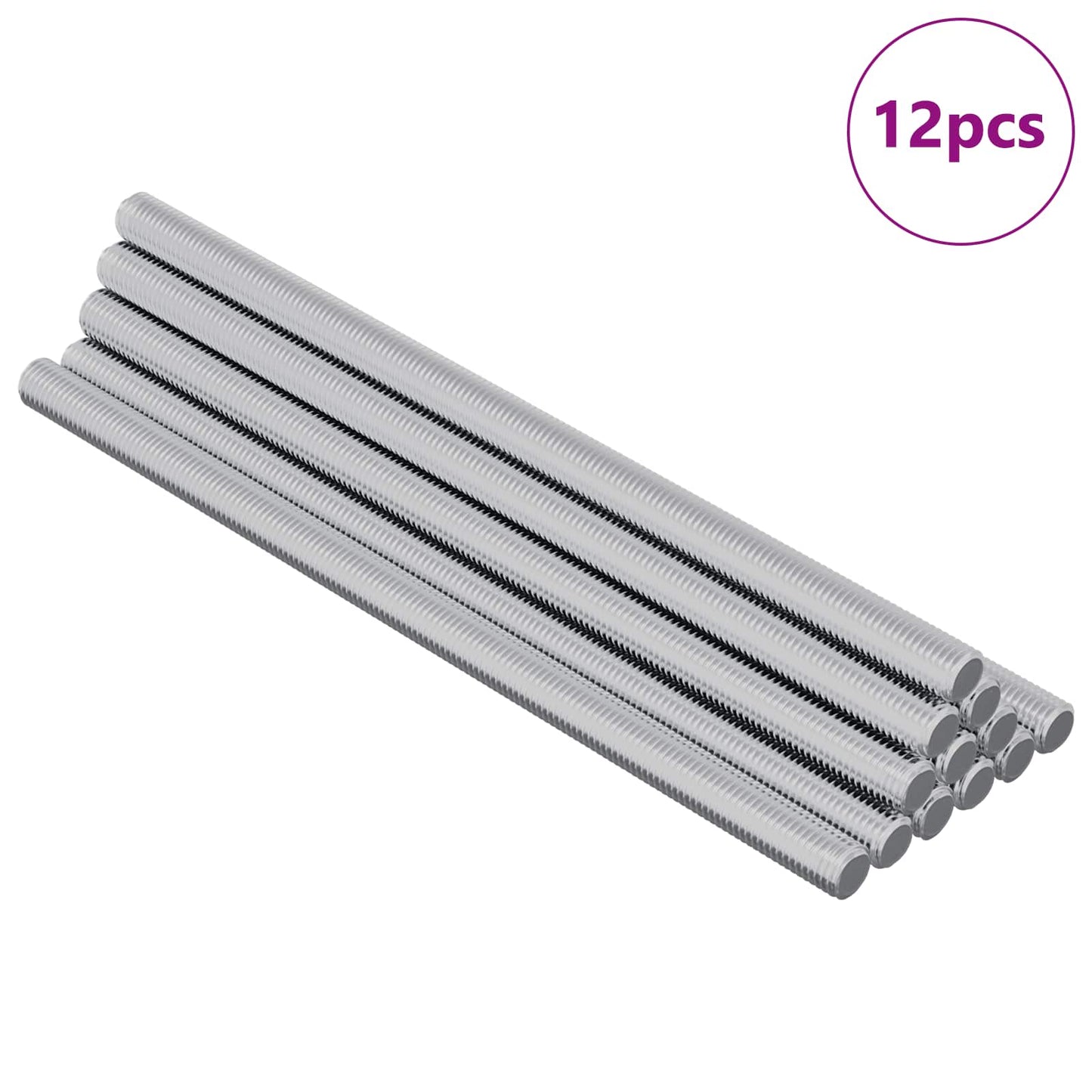 Barre filettate 12 pcs Argento M6 x 120 mm Metallo