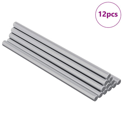 Barre filettate 12 pcs Argento M6 x 120 mm Metallo