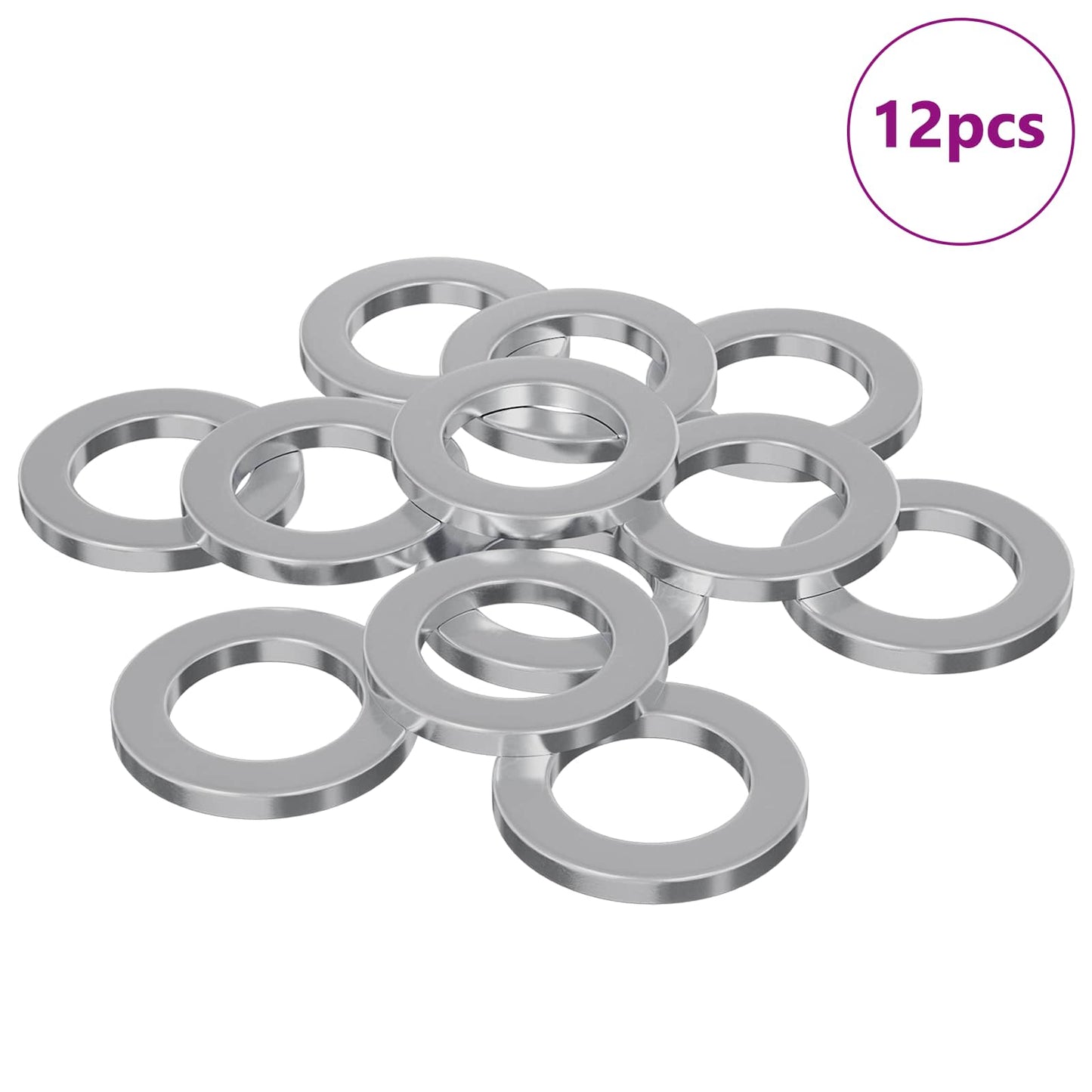 Rondelle 12 pcs Argento 10 x 10 x 1,2 mm Ferro