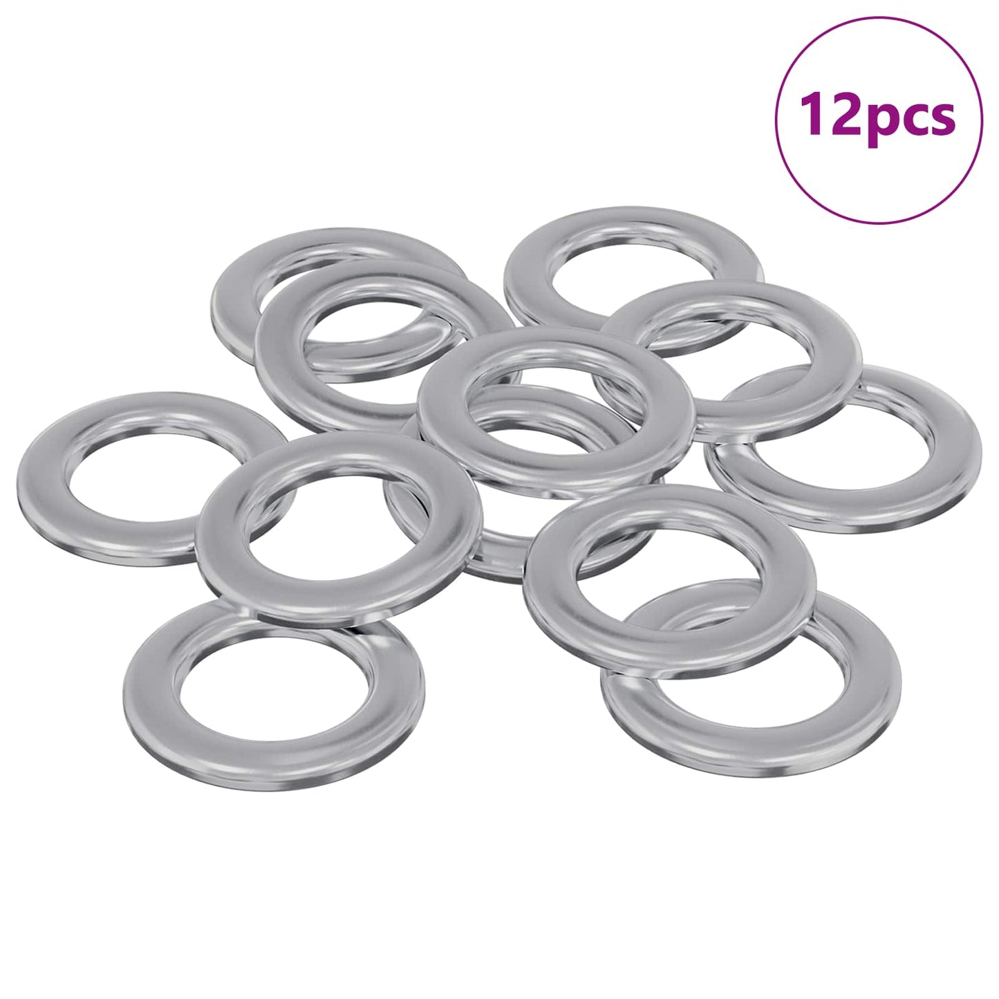 Rondelle 12 pcs Argento 10 x 10 x 0,8 mm Ferro