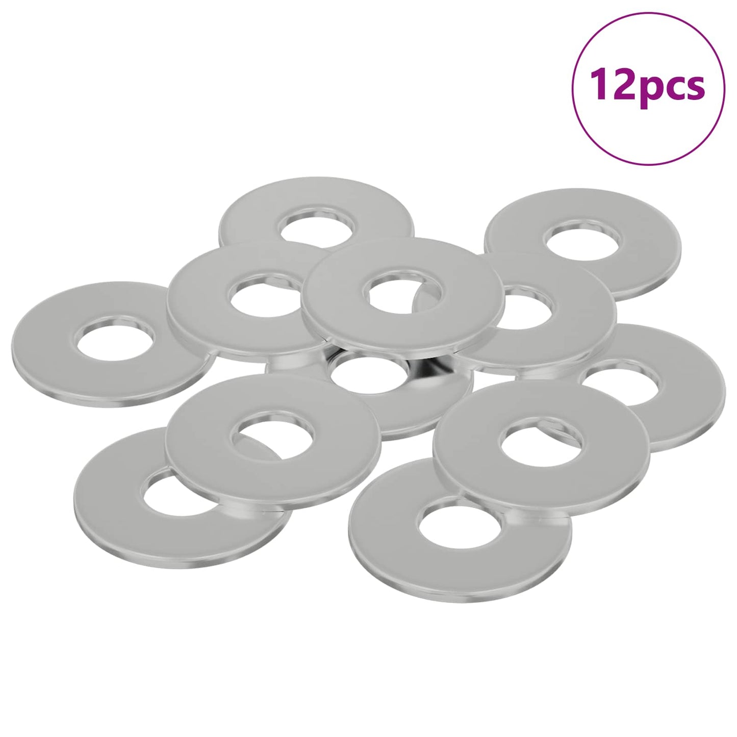 Rondelle 12 pcs Argento 12 x 12 x 1,2 cm Ferro