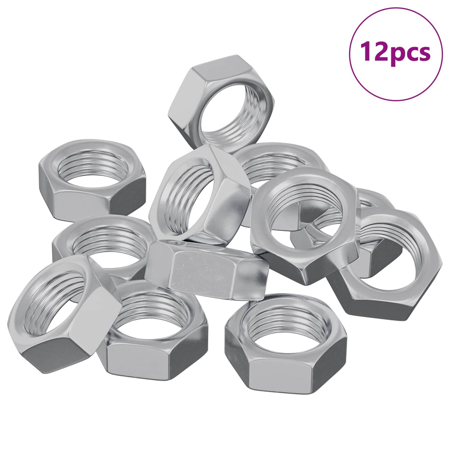 Dado esagonale 12 pcs Argento M6 Metallo