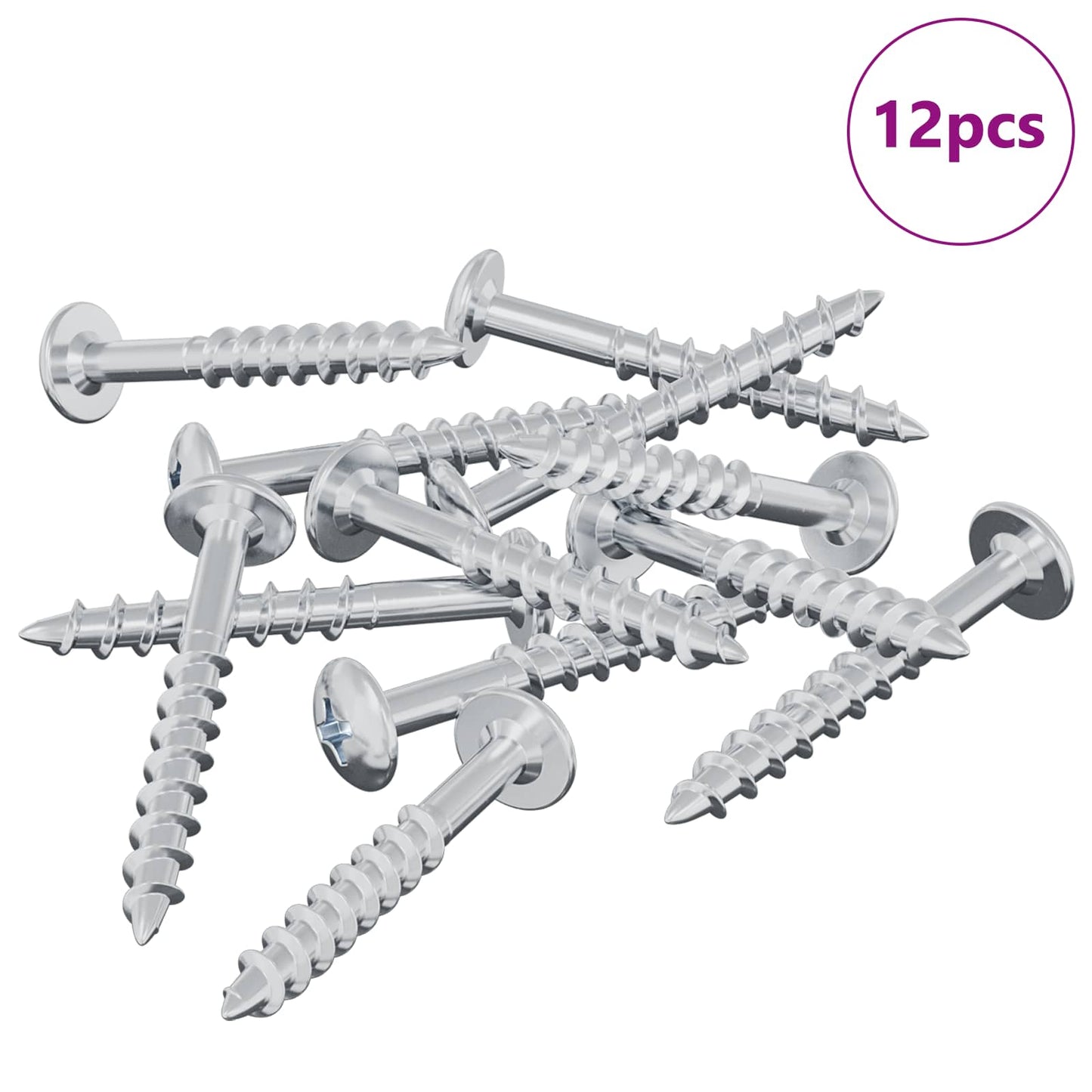 Vite 12 pcs Argento 9,8 x 35 mm Ferro