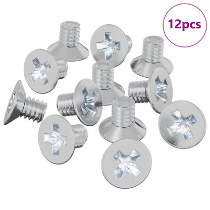 Viti a testa conica 12 pcs Argento M4 x 6 mm Ferro