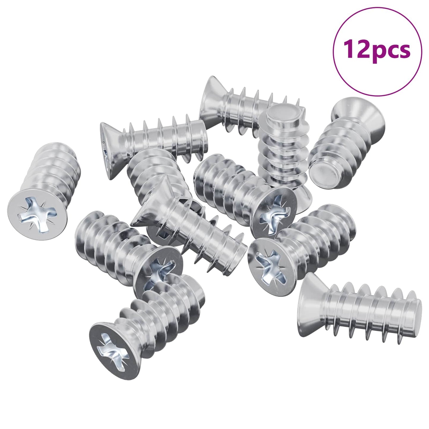 Vite 12 pcs Argento M6 x 12 mm Ferro