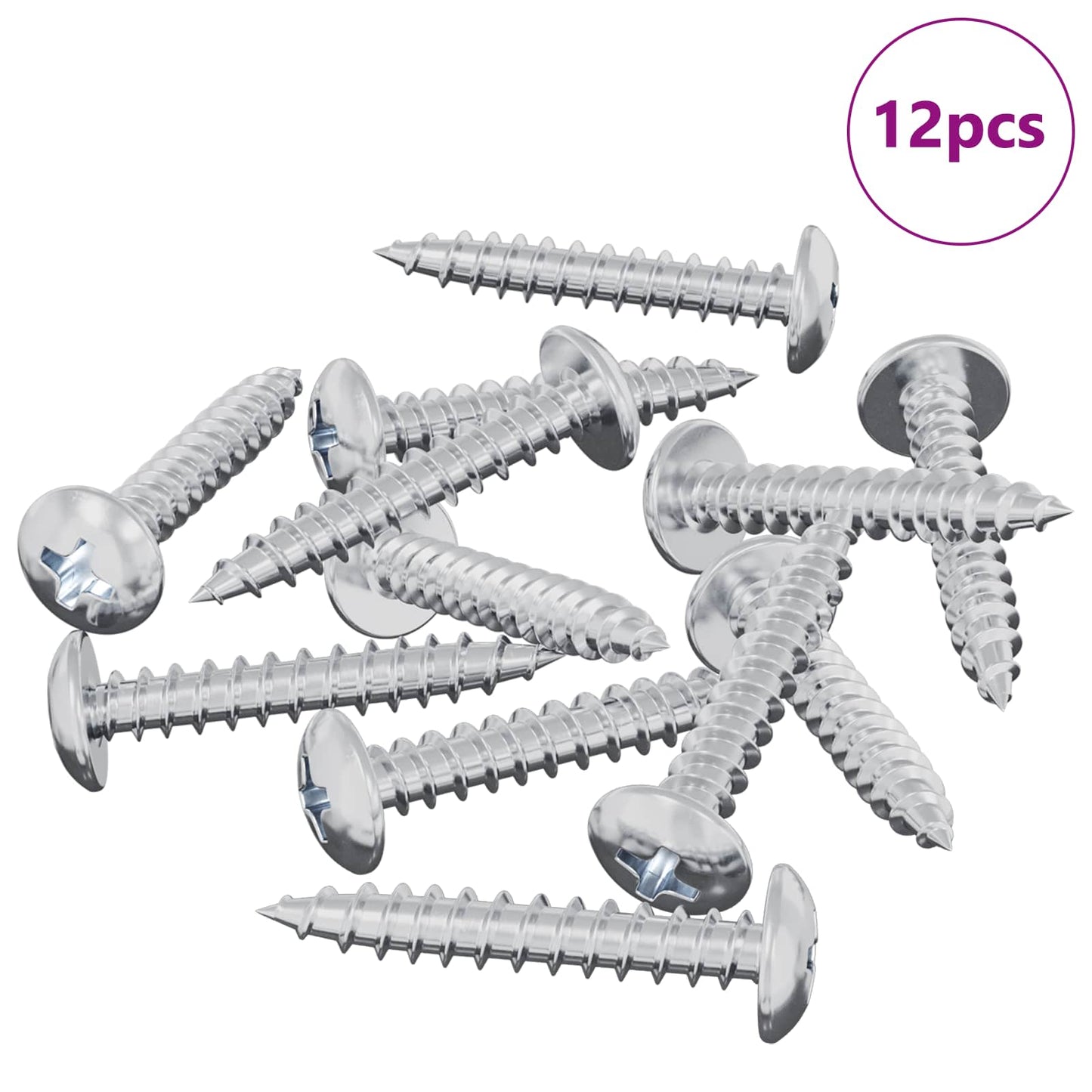 Chiodo autofilettante 12 pcs Zincato 4 x 25 mm Acciaio