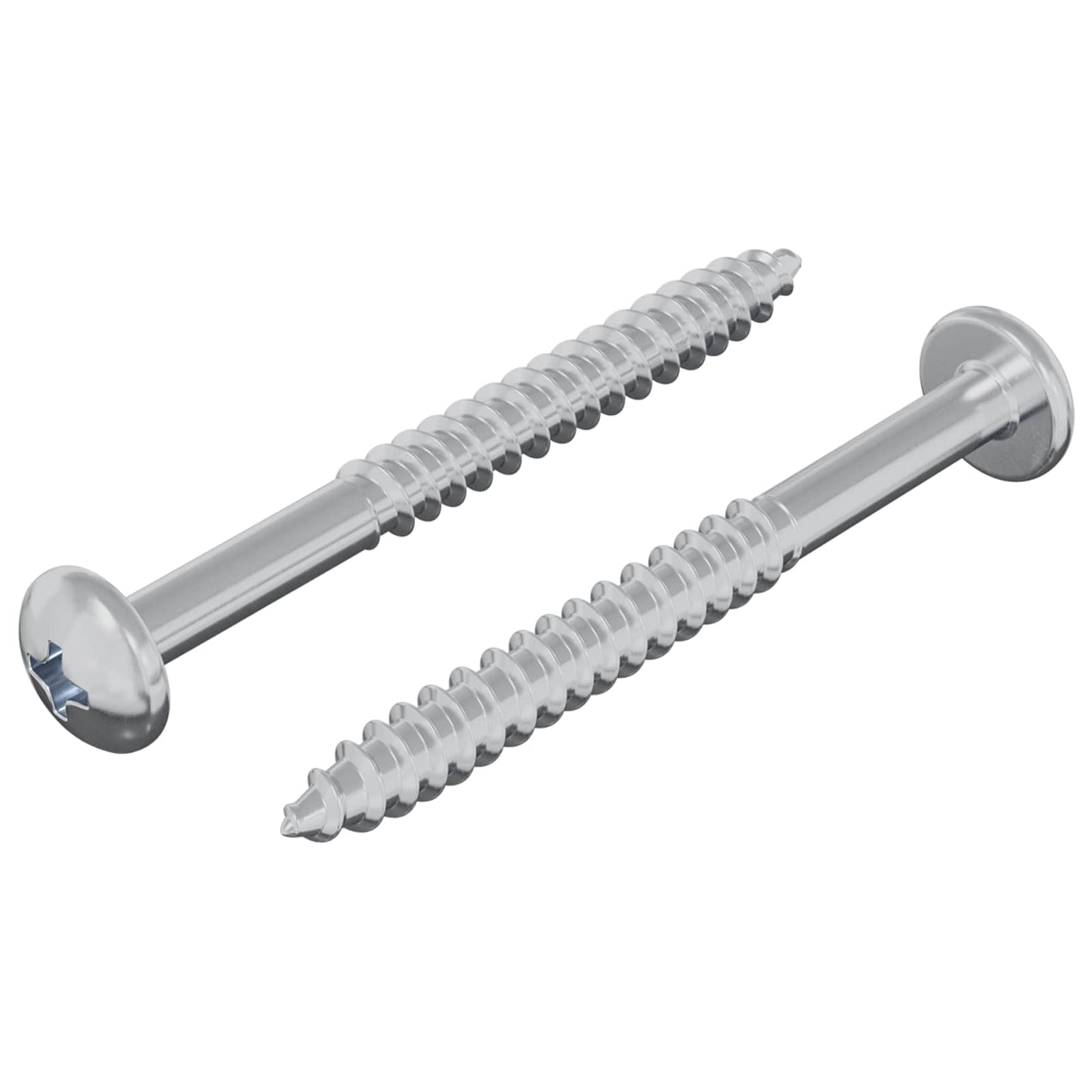 Vite in Legno 2 pcs Argento 9,8 x 53 mm Acciaio