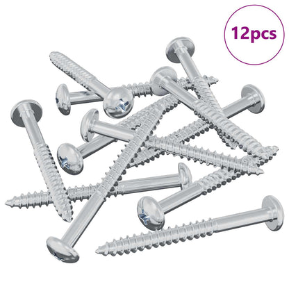Vite in Legno 12 pcs Argento 9,8 x 53 mm Acciaio
