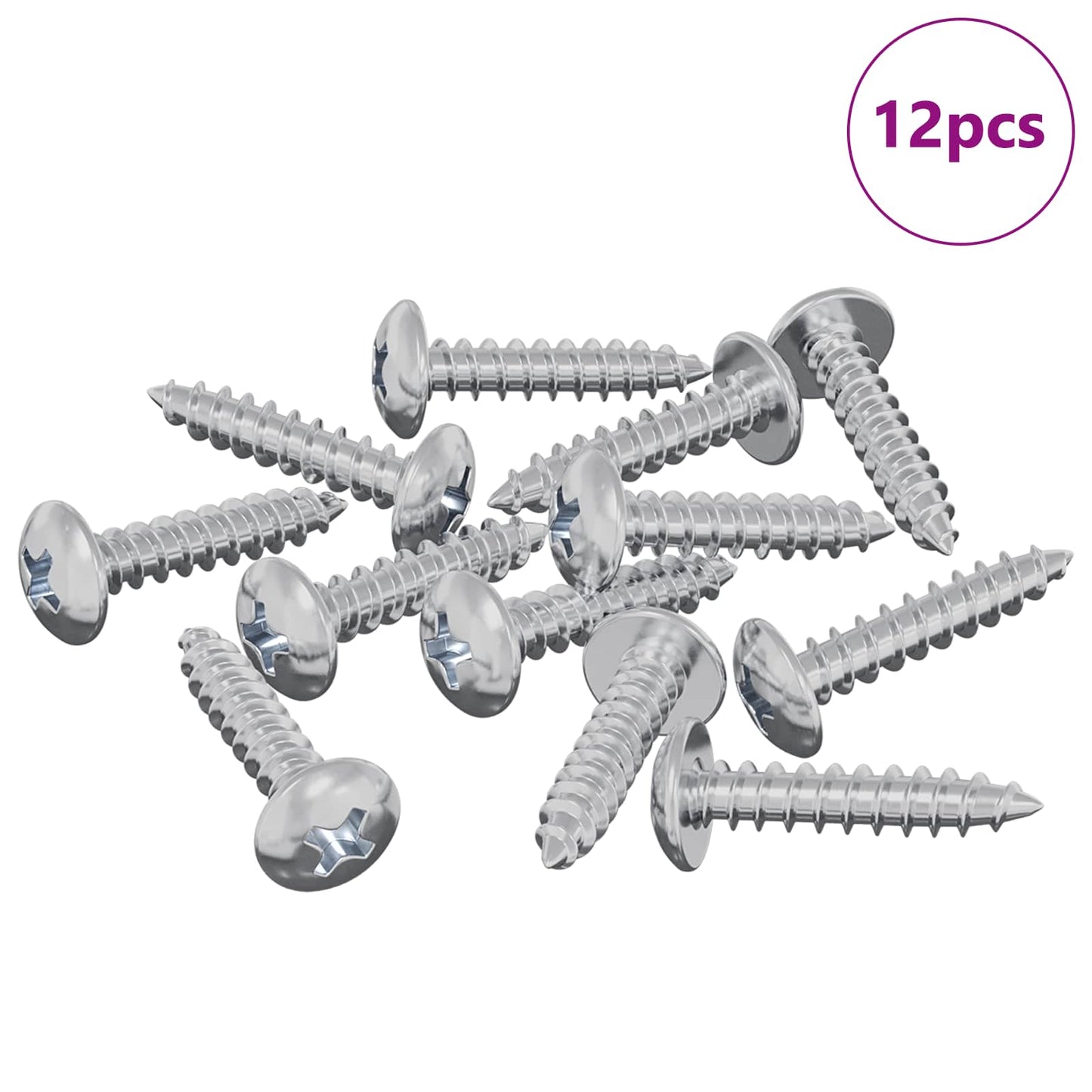 Viti in Legno 12 pcs Argento M3,5 x 20 mm Acciaio