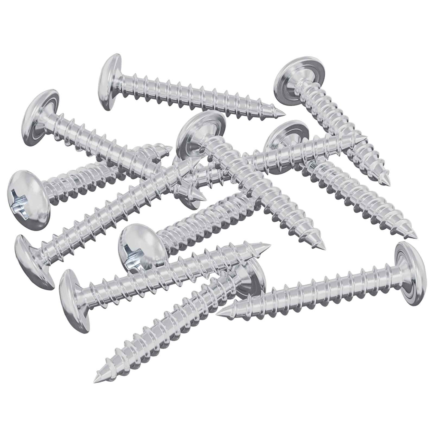 Viti in Legno 12 pcs Argento M4 x 25 mm Acciaio