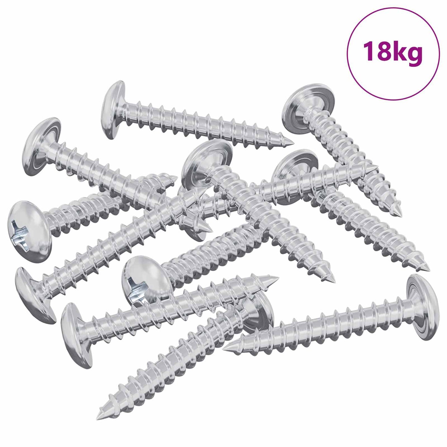 Viti in Legno 9231 pcs Argento Acciaio