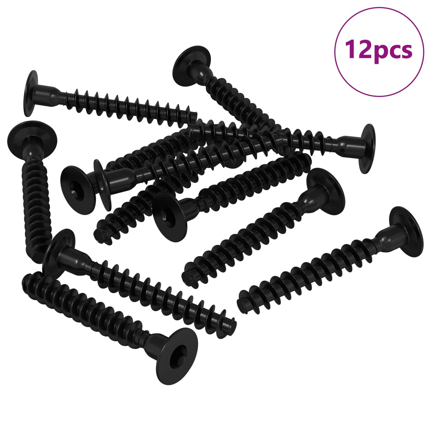 Vite a testa esagonale 12 pcs Nero M5 x 40 mm Ferro
