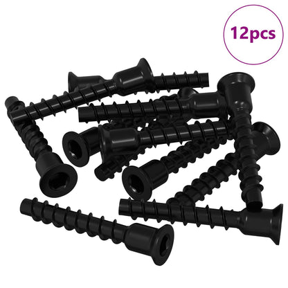 Vite a testa esagonale 12 pcs Nero 7 x 40 mm Ferro