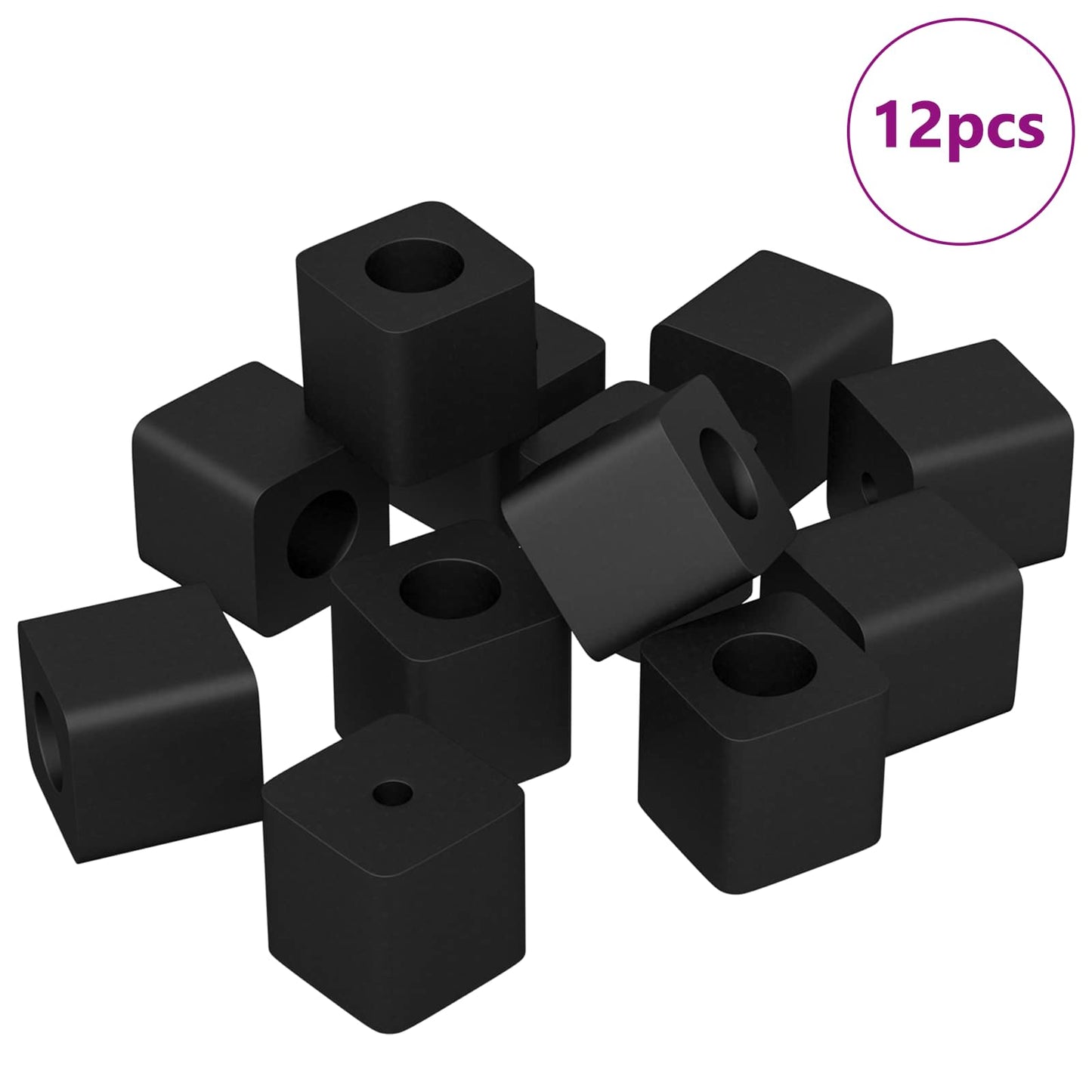 Supporto per cassetto 12 pcs Nero 15 x 15 x 15mm