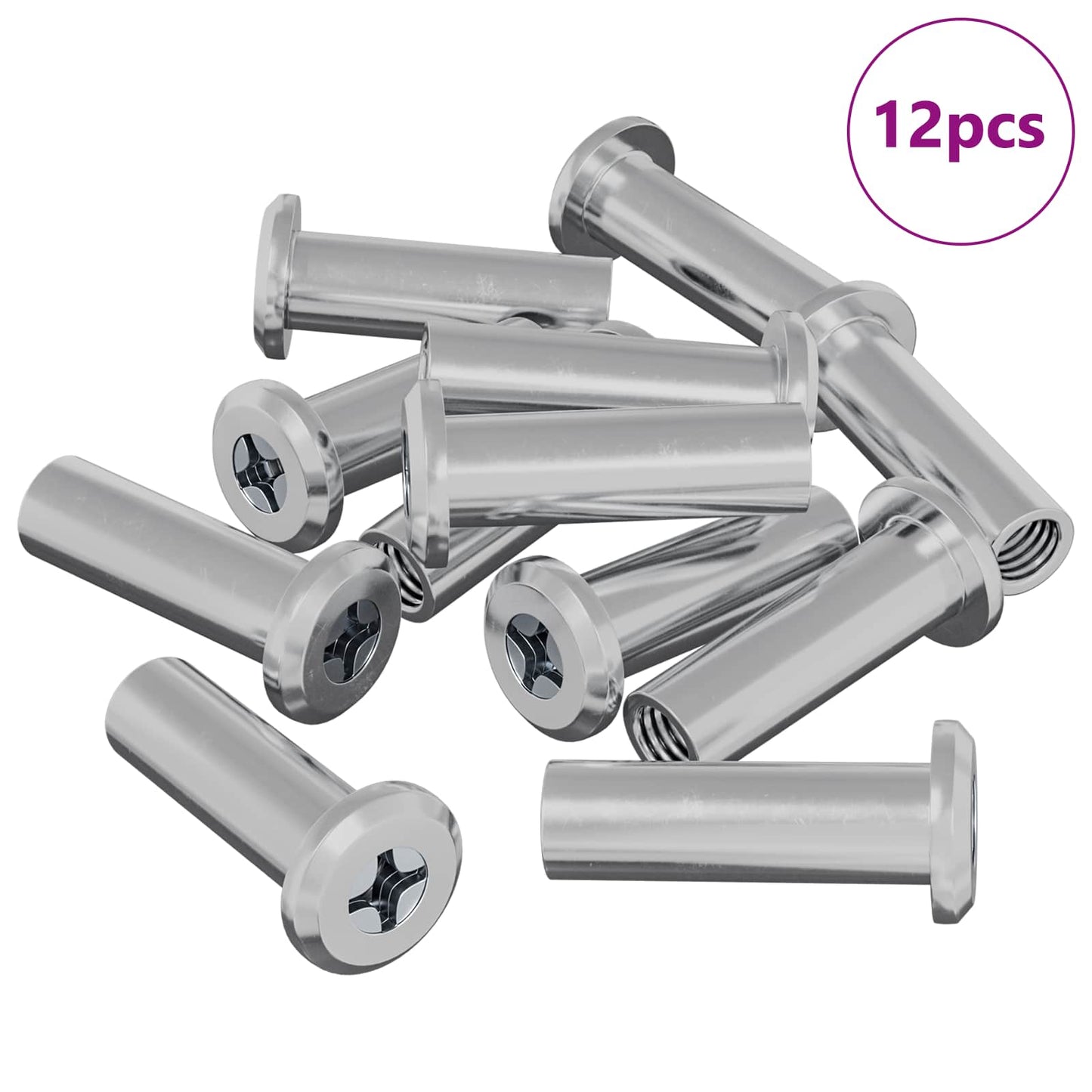Dado a bloccaggio 12 pcs Argento M6 x 15 mm Acciaio