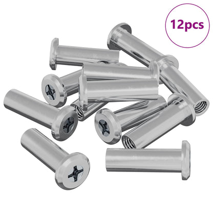 Dado a bloccaggio 12 pcs Argento M6 x 15 mm Acciaio
