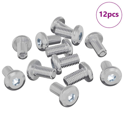 Vite di Blocco Tinta unita 12 pcs Argento M6 x 12 mm Acciaio