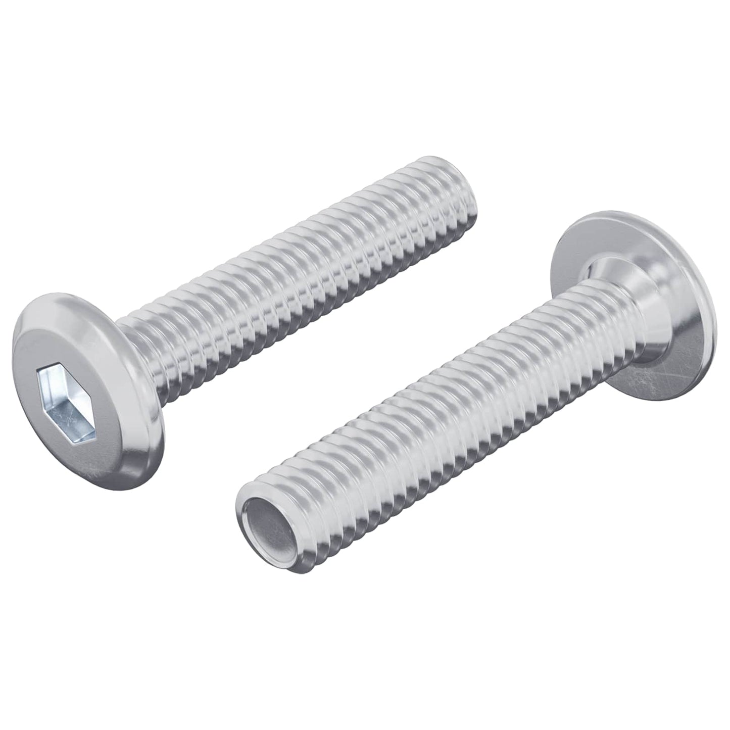 Vite di Blocco Tinta unita 2 pcs Argento M6 x 30 mm Acciaio